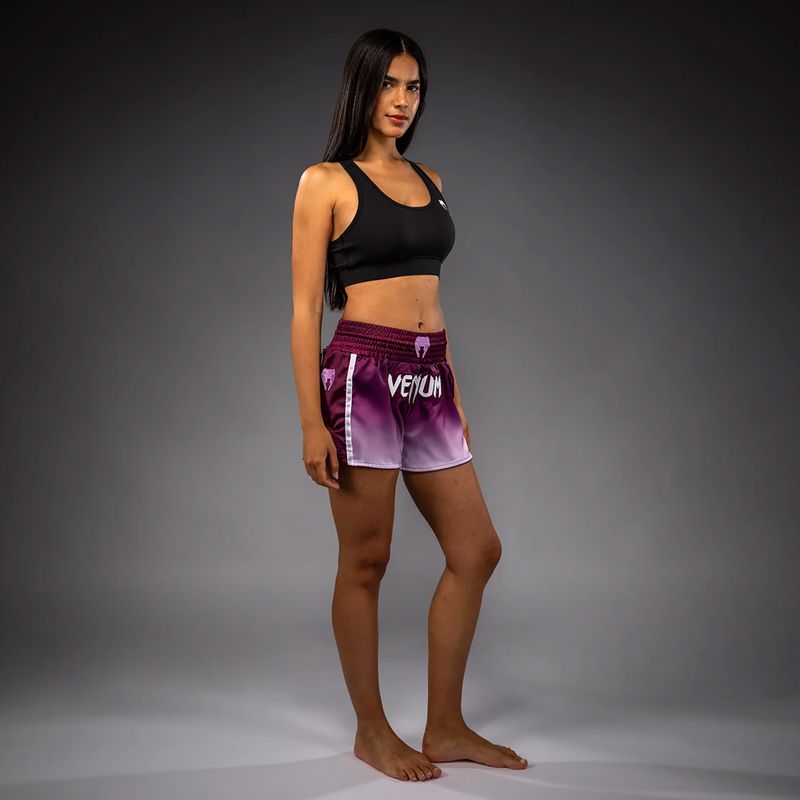 Női edzőshort Venum Iris Muay Thai plum/white 2