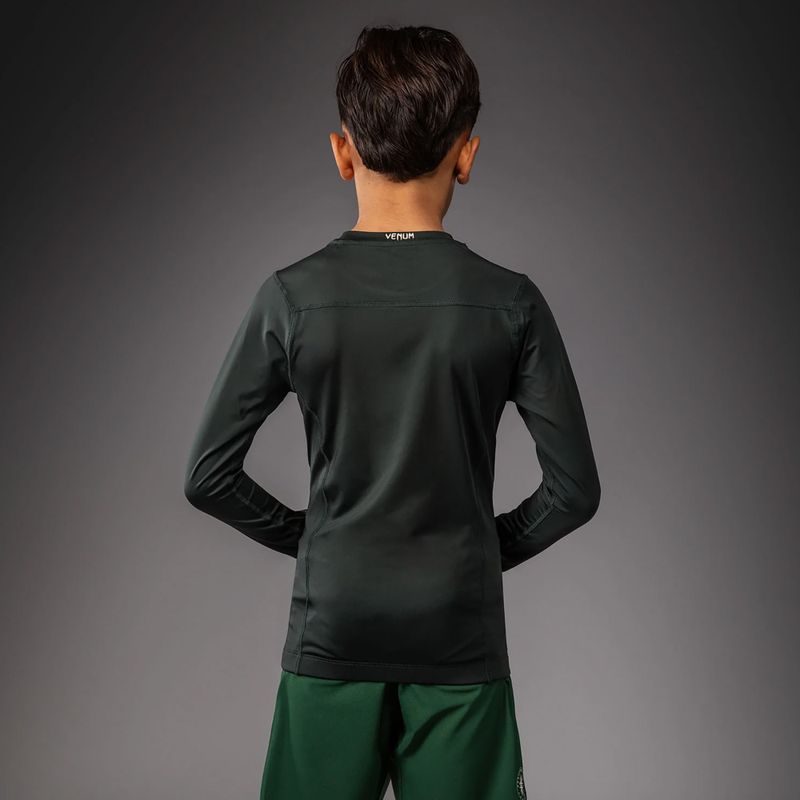 Gyerek rashguard Venum Attack Kids Rashguard forest green/off white 2