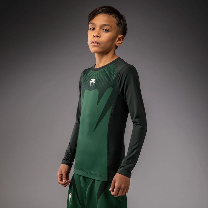 Gyerek rashguard Venum Attack Kids Rashguard forest green/off white 3