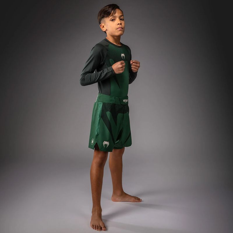Gyerek edző rövidnadrág Venum Attack Kids Fightshorts forest green/off white 2