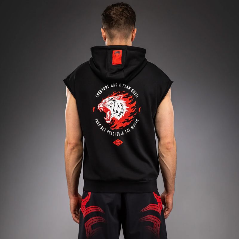 Férfi ujjatlan kapucnis pulóver Venum x Mike Tyson Tiger Sleeveless Hoodie deep black/intense red 3