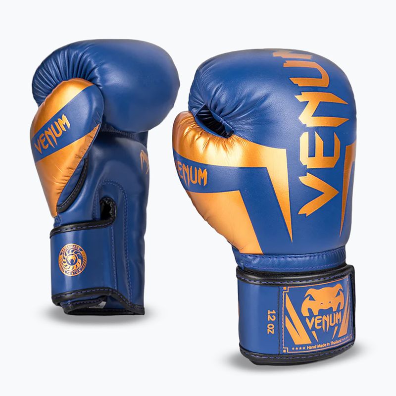Venum Elite kék/fekete/rezs színű bokszkesztyű 2