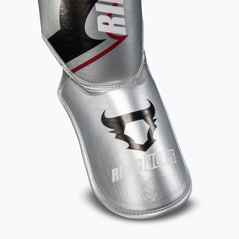Sípcsont- és lábfejvédők Venum Ringhorns Charger Shin silver/black 5