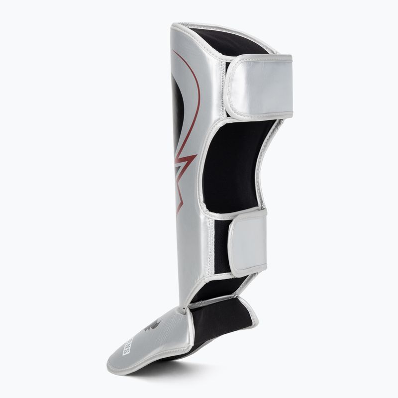Sípcsont- és lábfejvédők Venum Ringhorns Charger Shin silver/black 3