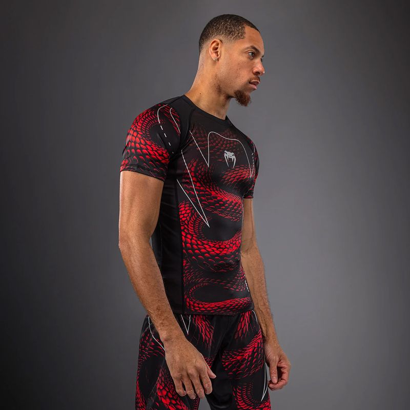 Férfi rashguard Venum Matupa Short Sleeve black/red/silver 3