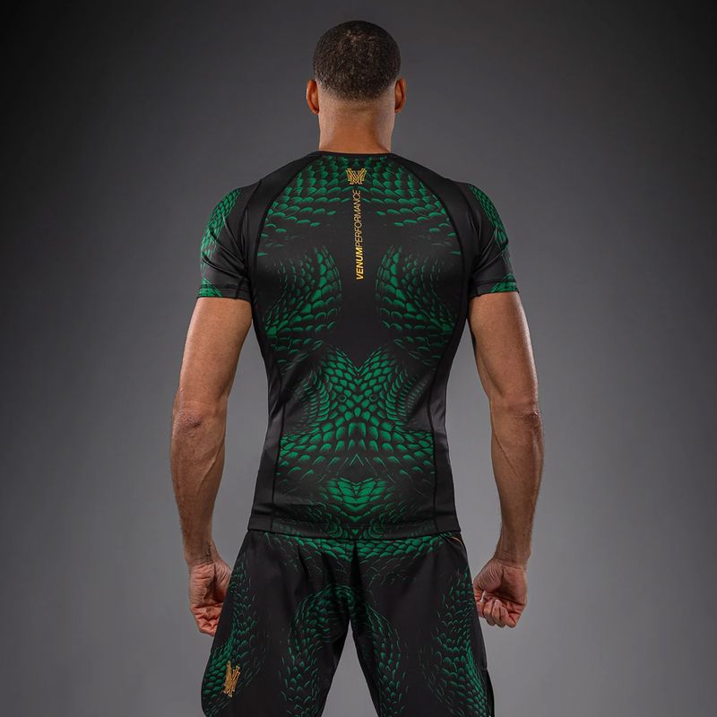 Férfi rashguard Venum Matupa Short Sleeve black/green/gold 2