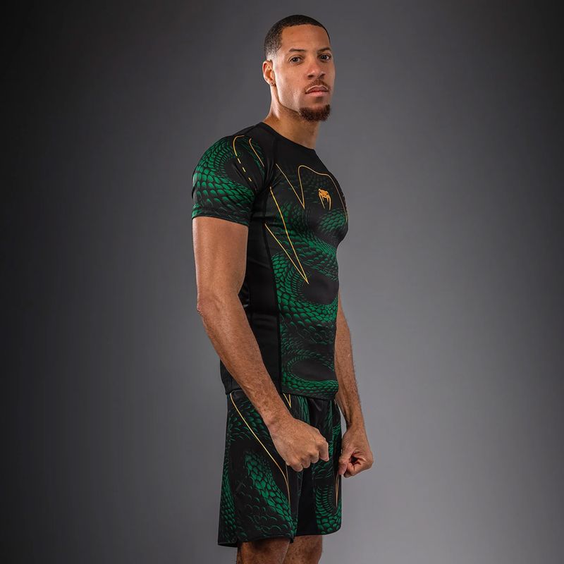 Férfi rashguard Venum Matupa Short Sleeve black/green/gold 3
