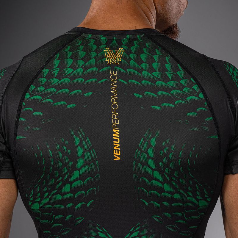 Férfi rashguard Venum Matupa Short Sleeve black/green/gold 5