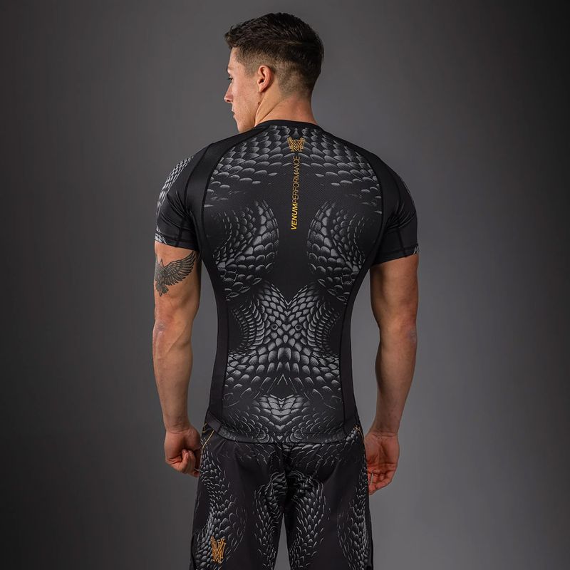 Férfi rashguard Venum Matupa Short Sleeve black/grey/gold 2
