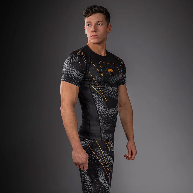 Férfi rashguard Venum Matupa Short Sleeve black/grey/gold 3