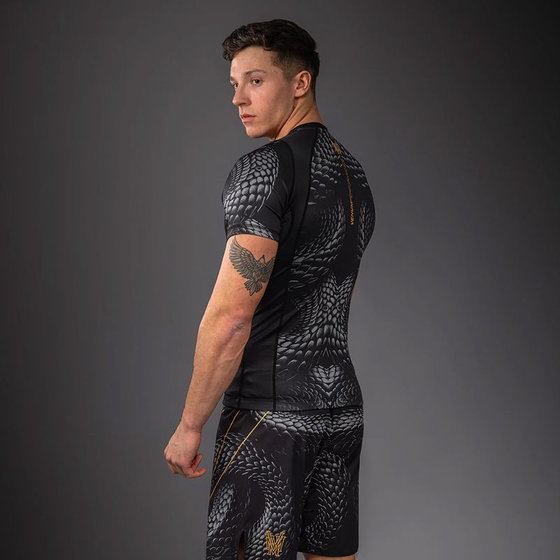 Férfi rashguard Venum Matupa Short Sleeve black/grey/gold 4
