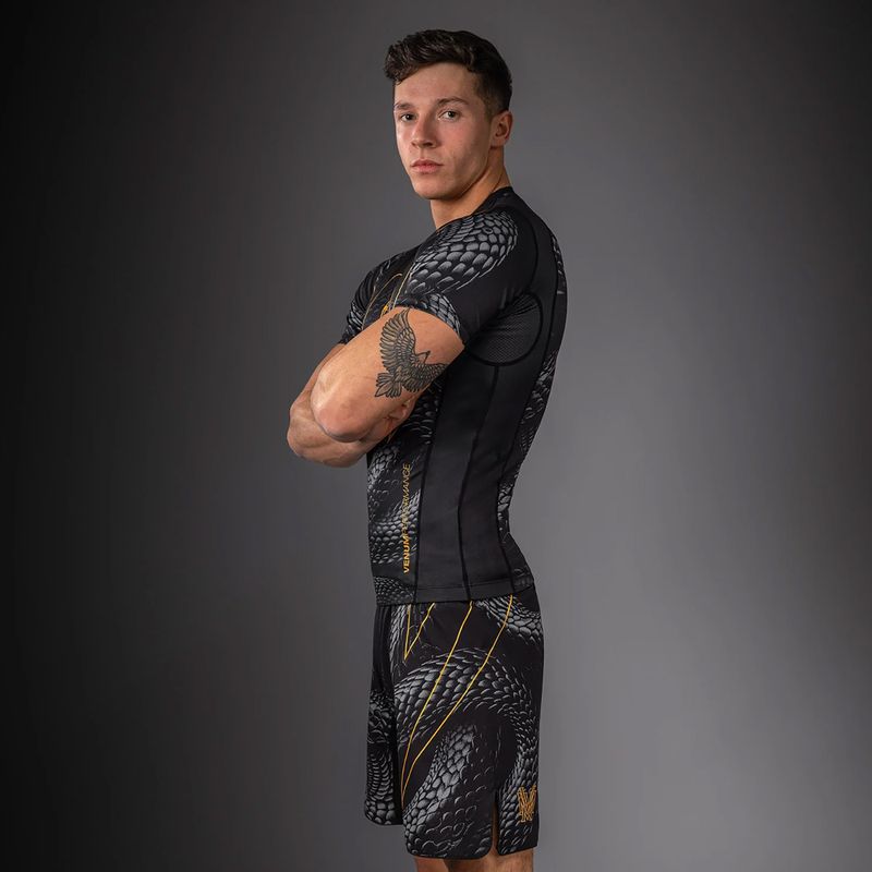 Férfi rashguard Venum Matupa Short Sleeve black/grey/gold 5