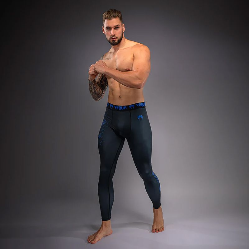 Férfi edzőleggingsek Venum Thunder Dragon Spats Black/Royal Blue 2