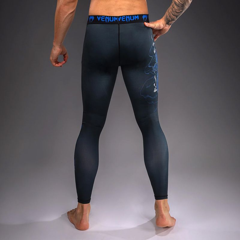 Férfi edzőleggingsek Venum Thunder Dragon Spats Black/Royal Blue 3