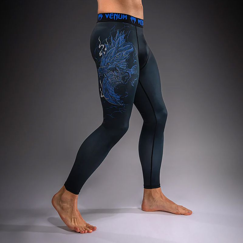 Férfi edzőleggingsek Venum Thunder Dragon Spats Black/Royal Blue 6