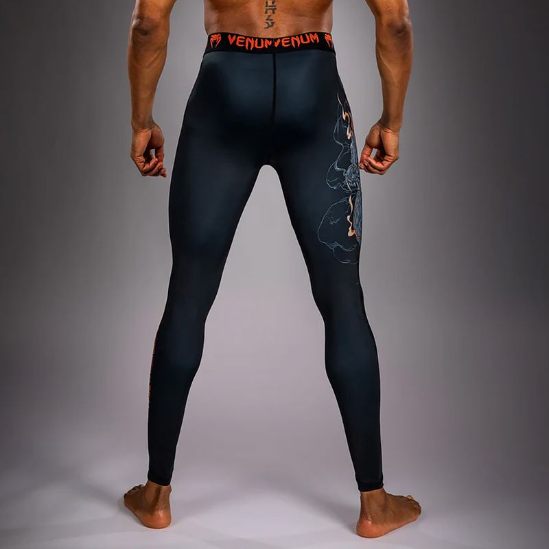 Férfi edzőleggingsek Venum Thunder Dragon Spats Black/Grey/Copper 2