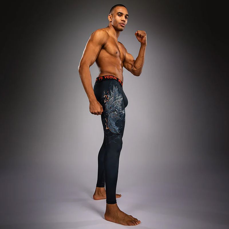 Férfi edzőleggingsek Venum Thunder Dragon Spats Black/Grey/Copper 3