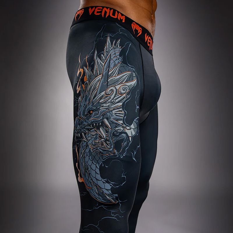 Férfi edzőleggingsek Venum Thunder Dragon Spats Black/Grey/Copper 5