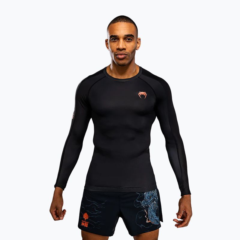 Férfi hosszú ujjú rashguard Venum Thunder Dragon fekete/szürke/rez