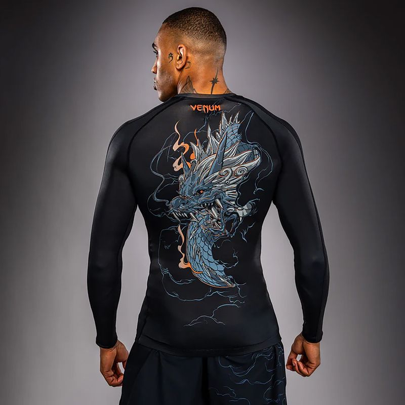 Férfi hosszú ujjú rashguard Venum Thunder Dragon black/grey/copper 2