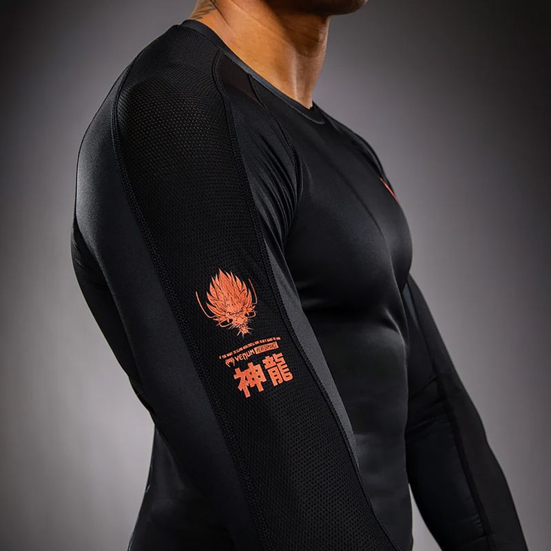 Férfi hosszú ujjú rashguard Venum Thunder Dragon black/grey/copper 7