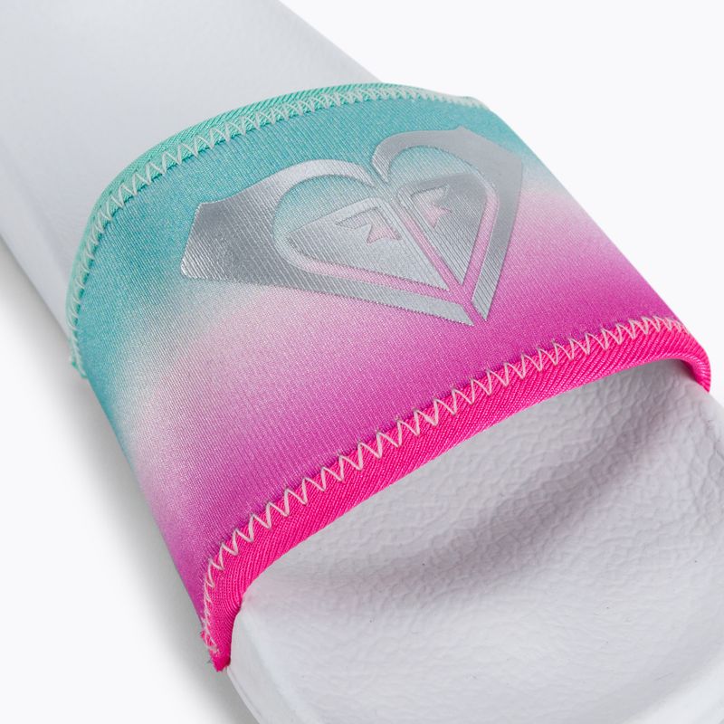 Gyermek flip-flopok ROXY Slippy Neo G 2021 white/crazy pink/turquoise 7