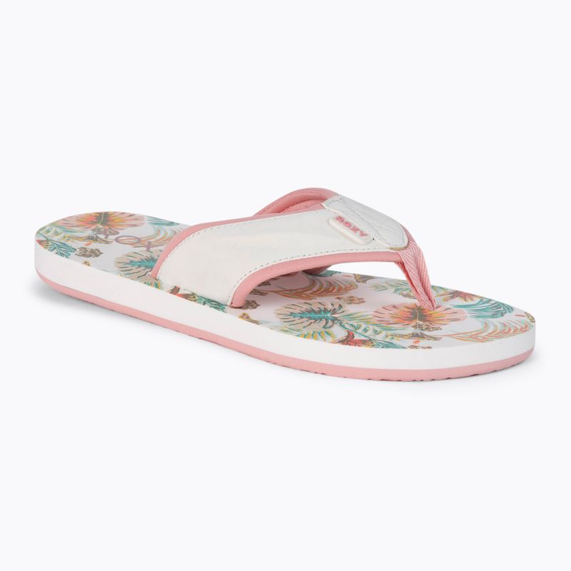Női flip flopok ROXY Coastin Print 2021 white/pink