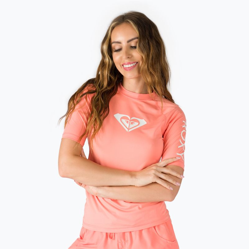 Női úszó póló ROXY Whole Hearted 2021 fusion coral