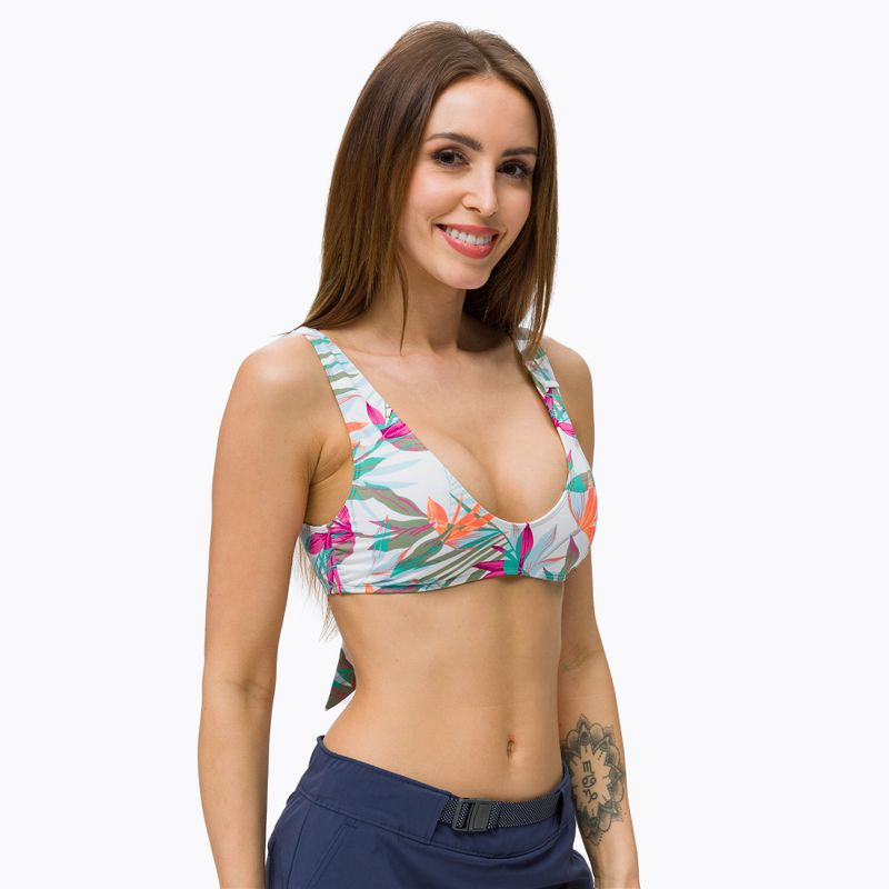 Fürdőruha felső ROXY Beach Classics Elongated Triangle 2021 bright white/floral of paradis