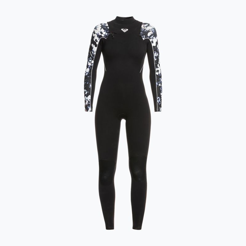 Női búvárruha ROXY 3/2 Elite XT ST Printed FZ GBS 2021 true black/black flowers
