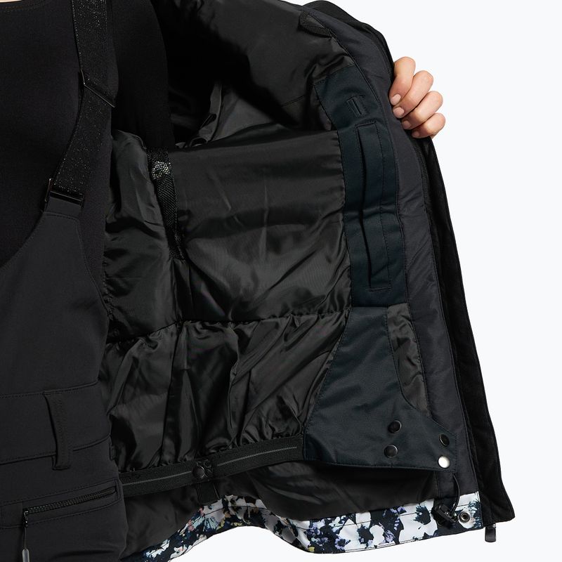 Női snowboard kabát ROXY Jetty Block 2021 true black black flowers 12