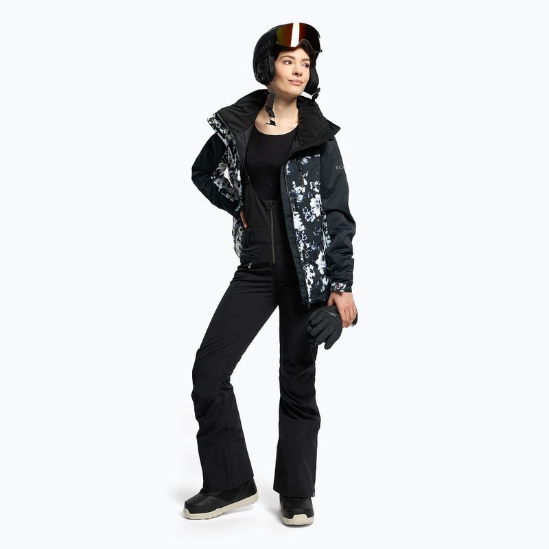 Női snowboard kabát ROXY Jetty Block 2021 true black black flowers 2