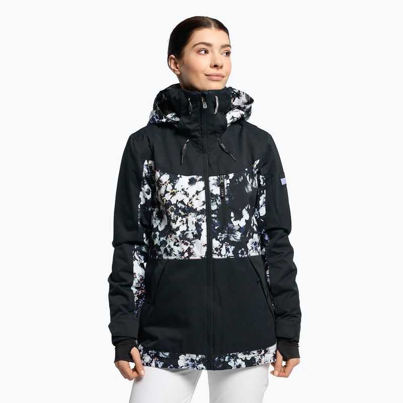 Női snowboard kabát ROXY Presence Parka 2021 true black black flowers