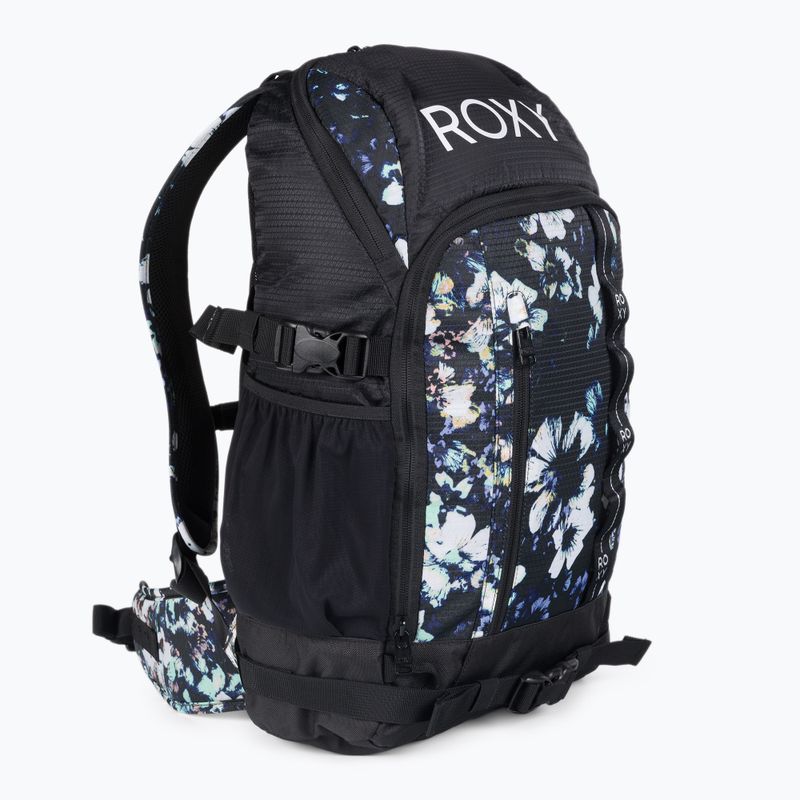 Női snowboard hátizsák ROXY Tribute 2021 true black black flowers 2