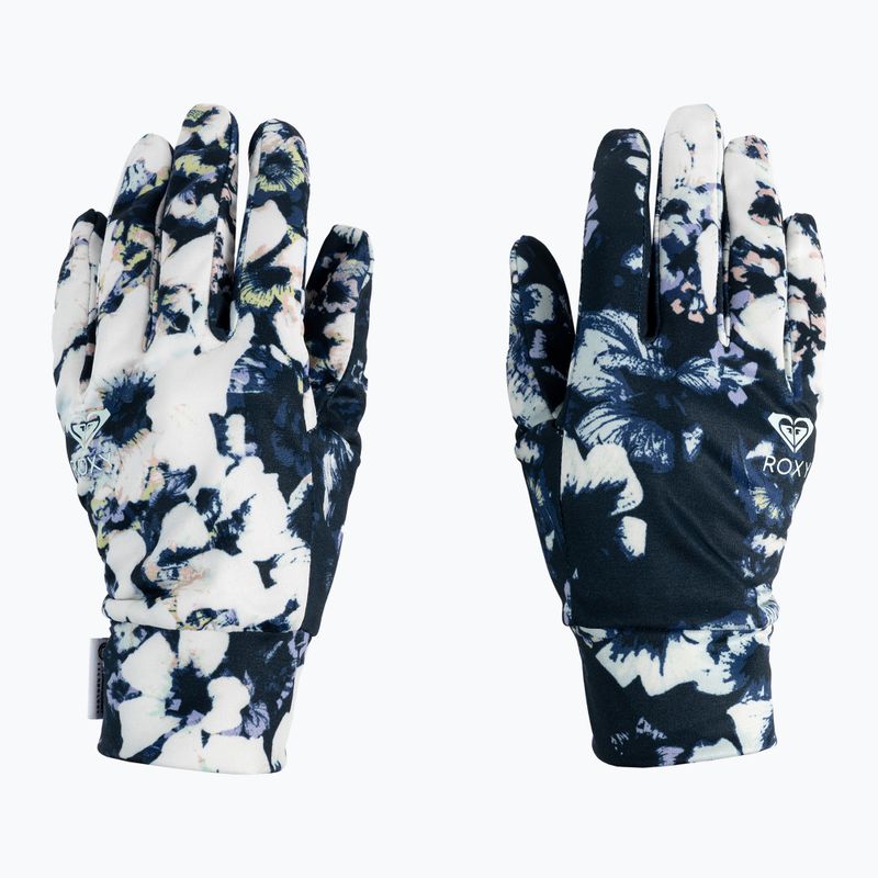 Női snowboard kesztyű ROXY Hydrosmart Liner 2021 true black black flowers 2