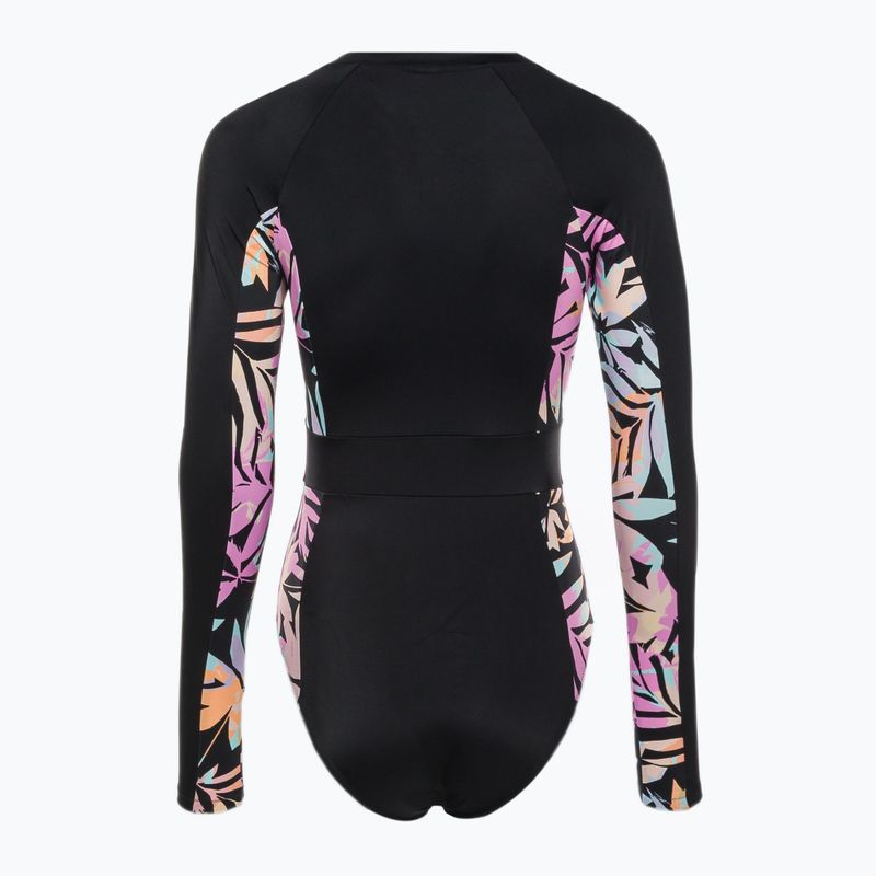 Női egyrészes fürdőruha ROXY Active Onesie 2021 anthracite zebra jungle 2