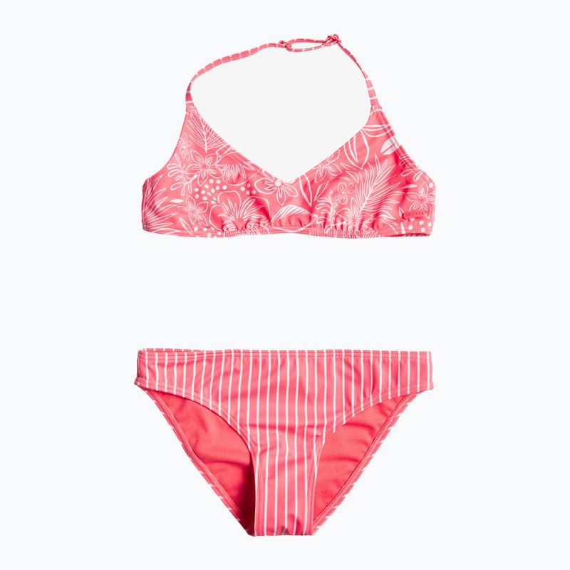 Gyermek kétrészes fürdőruha ROXY Vacay For Life Triangle Bra Set 2021 sunkissed coral tropical tide