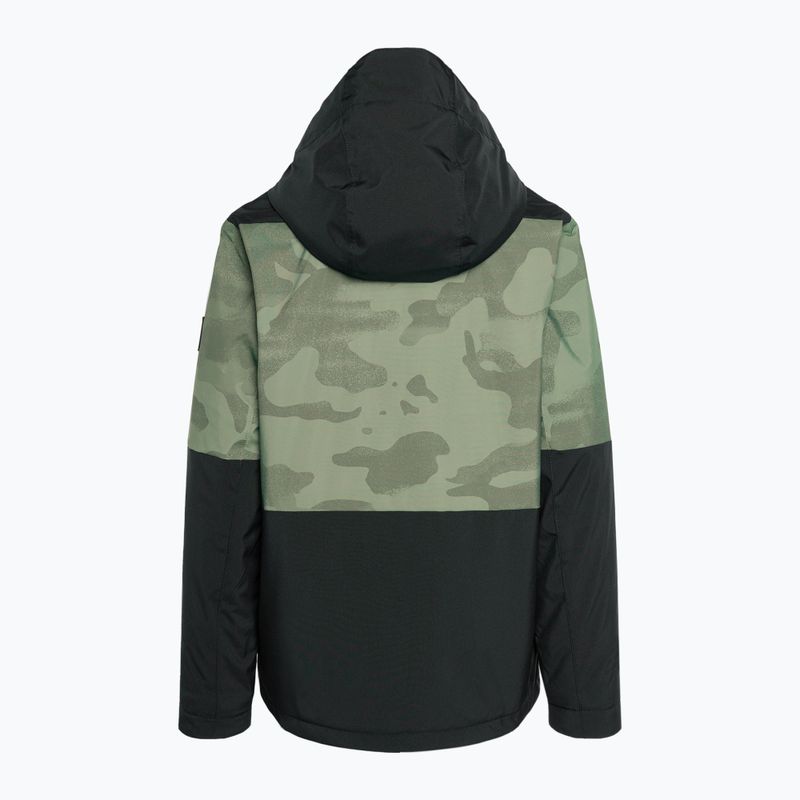 Quiksilver Mission Printed Block Ifjúsági spray camo babérkoszorúval díszített gyermek snowboard kabát 2