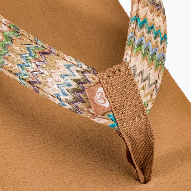 Női flip-flop papucs ROXY Porto Raffia II multi/olive 8