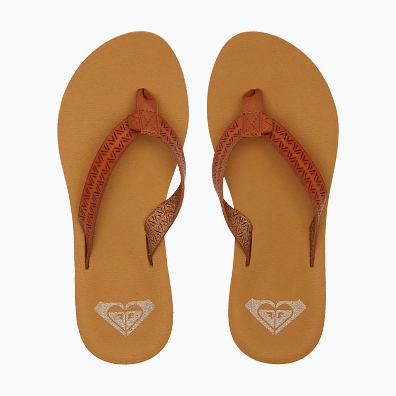Női ROXY Porto Motif flip flopok barna színben 9