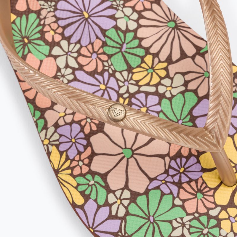 Női flip-flop papucs ROXY Bermuda Print brown combo 8