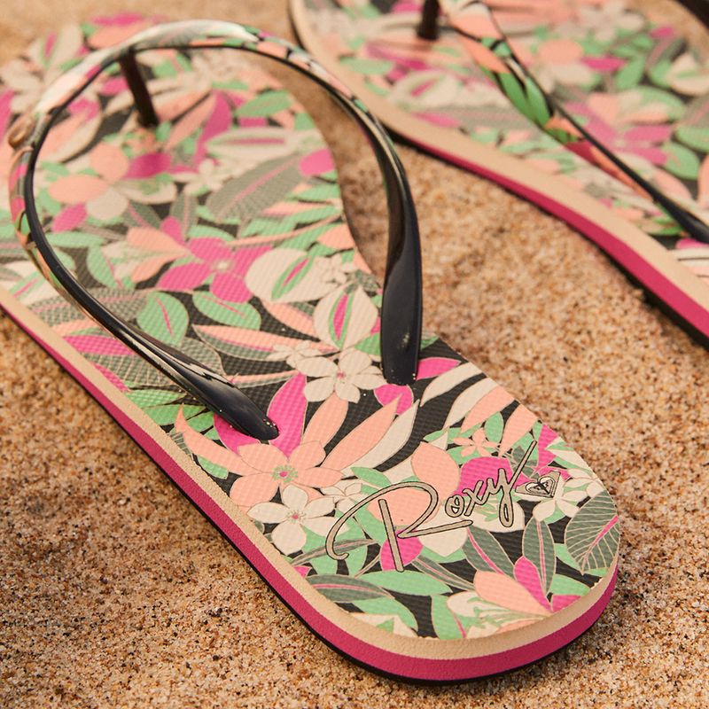 Női flip-flop papucs ROXY PortoUszonyo III black/pink/soft lime 10