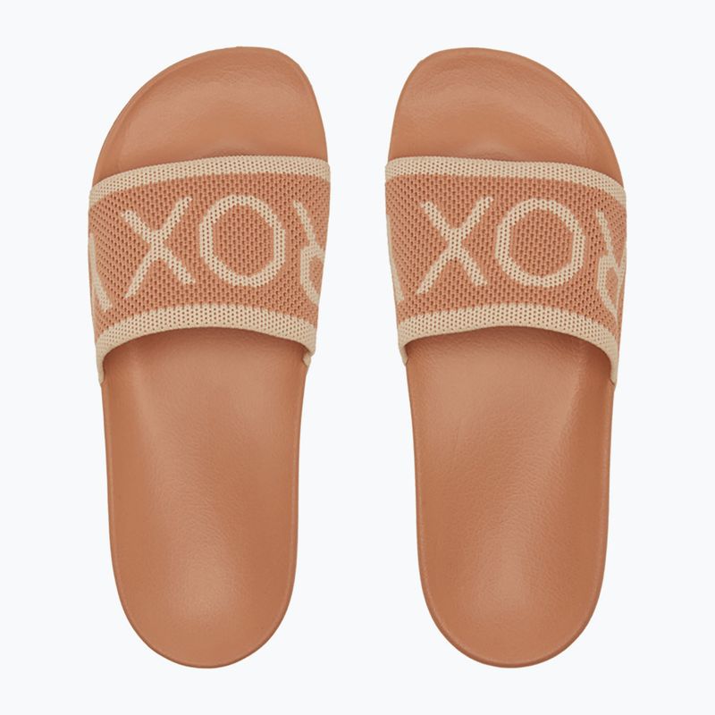 Női ROXY Slippy Knit búza/török kávé flip-flopok 9