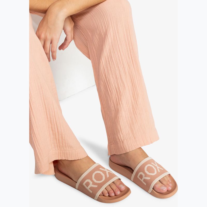 Női ROXY Slippy Knit búza/török kávé flip-flopok 11