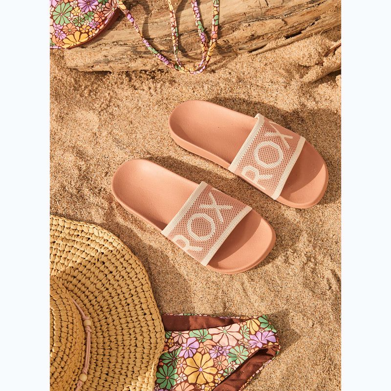 Női ROXY Slippy Knit búza/török kávé flip-flopok 13