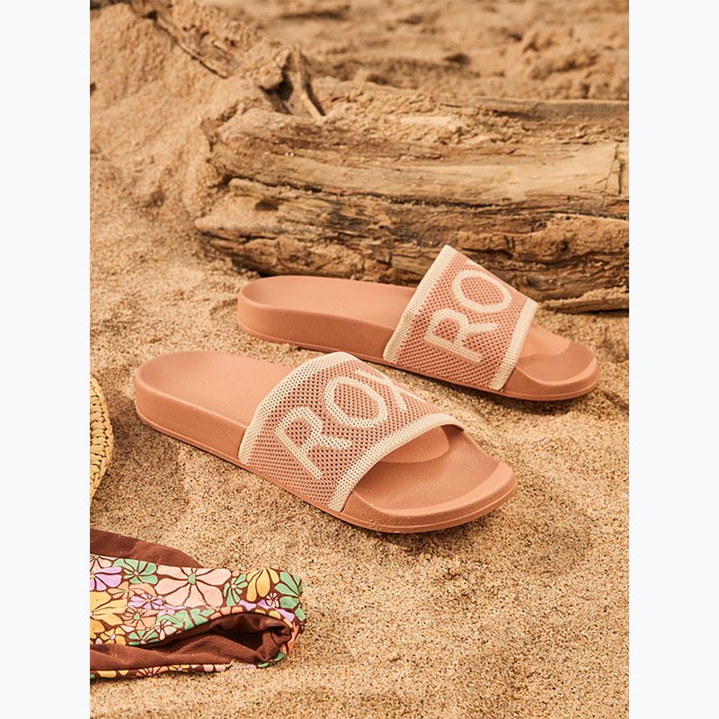 Női ROXY Slippy Knit búza/török kávé flip-flopok 14
