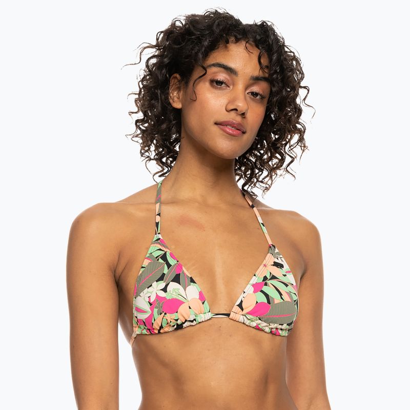 Fürdőruha felső ROXY Printed Beach Classics Tiki Tri anthracite palm song s 2
