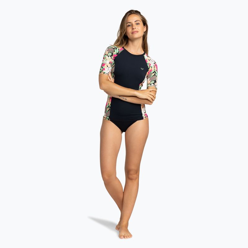Női úszópóló ROXY Lycra Printed anthracite palm song s 2