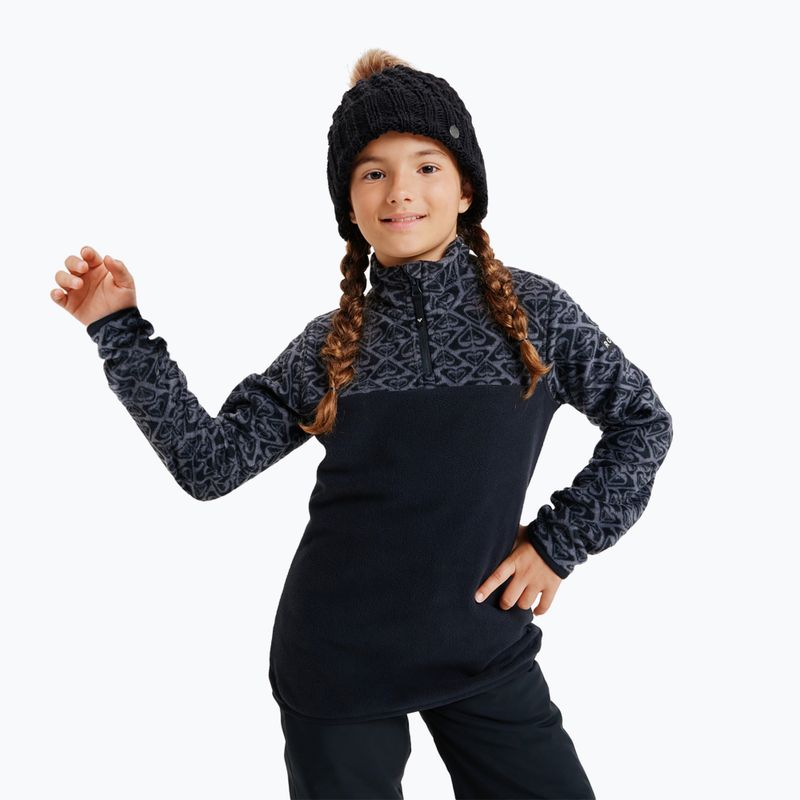Gyerek pulóver ROXY Whitecamp Half Zip Girl true black roxygram tonal