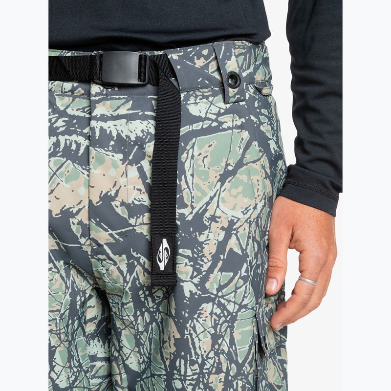 Férfi snowboard nadrág Quiksilver Snow Down Cargo woodland abstract sea spray 5